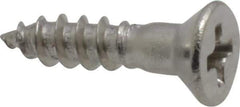 Value Collection - #4, 1/2" OAL, Phillips Drive, Flat Head Wood Screw - Stainless Steel, Grade 18-8 - Eagle Tool & Supply