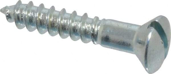 Value Collection - #5, 3/4" Length Under Head, Slotted Drive, Oval Head Wood Screw - ASME B18.6.1, Zinc Plated Steel, Grade 2 - Eagle Tool & Supply