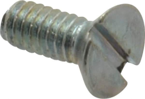 Value Collection - #5-40 UNC, 5/16" OAL Slotted Drive Machine Screw - Flat Head, Grade 2 Steel, Zinc-Plated Finish, Without Washer - Eagle Tool & Supply