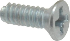 Value Collection - #4-40 UNC, 5/16" OAL Phillips Drive Machine Screw - Flat Head, Grade 2 Steel, Zinc-Plated Finish, Without Washer - Eagle Tool & Supply