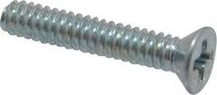 Value Collection - #4-40 UNC, 5/8" OAL Phillips Drive Machine Screw - Flat Head, Grade 2 Steel, Zinc-Plated Finish, Without Washer - Eagle Tool & Supply