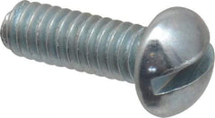 Value Collection - #5-40 UNC, 3/8" Length Under Head Slotted Drive Machine Screw - Round Head, Grade J82 Steel, Zinc-Plated Finish, Without Washer - Eagle Tool & Supply