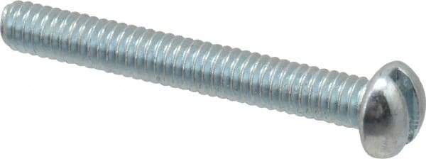 Value Collection - #5-40 UNC, 1" Length Under Head Slotted Drive Machine Screw - Round Head, Grade J82 Steel, Zinc-Plated Finish, Without Washer - Eagle Tool & Supply