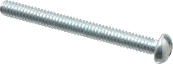 Value Collection - #5-40 UNC, 1-1/4" Length Under Head Slotted Drive Machine Screw - Round Head, Grade 2 Alloy Steel, Zinc-Plated Finish, Without Washer - Eagle Tool & Supply