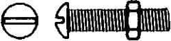 Value Collection - #5-40 UNC, 3/4" Length Under Head Slotted Drive Machine Screw - Round Head, Grade J82 Steel, Zinc-Plated Finish, Without Washer - Eagle Tool & Supply