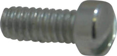 Value Collection - #5-40 UNC, 5/16" Length Under Head Slotted Drive Machine Screw - Fillister Head, Grade J82 Steel, Zinc-Plated Finish, Without Washer - Eagle Tool & Supply