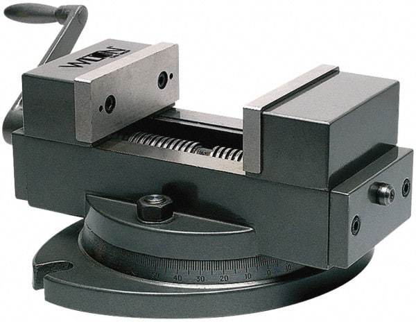 Wilton - 4" Jaw Width, 4" Max Jaw Opening, 1-1/2" Throat Depth, Manual Precision Self Centering Vise - Alloy Steel, 11-13/32" OAL x 7.9" OAW x 6-7/64" OAH - Eagle Tool & Supply