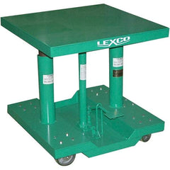 Wesco Industrial Products - 2,000 Lb Capacity Manual Hydraulic Post Lift Table - 30" to 48" Lift Height, 30" Platform Length x 30" Platform Width - Eagle Tool & Supply