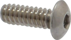 Value Collection - #4-40 UNC Hex Socket Drive, Button Screw - Grade 18-8 Stainless Steel, Uncoated, Fully Threaded, 5/16" Length Under Head - Eagle Tool & Supply