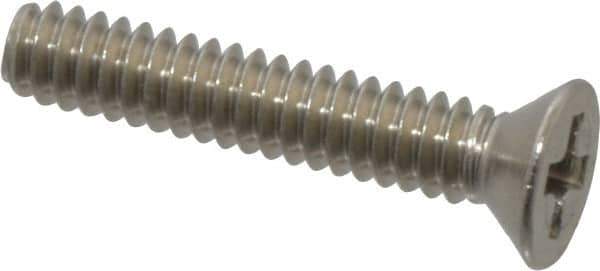 Value Collection - #4-40 UNC, 5/8" OAL Phillips Drive Machine Screw - Flat Head, Grade 18-8 Stainless Steel, Uncoated, Without Washer - Eagle Tool & Supply