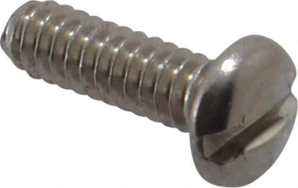 Value Collection - #4-40 UNC, 3/8" Length Under Head Slotted Drive Machine Screw - Pan Head, Grade 18-8 Stainless Steel, Uncoated, Without Washer - Eagle Tool & Supply