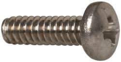 Value Collection - #4-40 UNC, 3/8" Length Under Head Phillips Drive Machine Screw - Pan Head, Grade 18-8 Stainless Steel, Uncoated, Without Washer - Eagle Tool & Supply