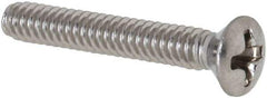 Value Collection - #4-40 UNC, 3/4" OAL Phillips Drive Machine Screw - Oval Head, Grade 18-8 Stainless Steel, Uncoated, Without Washer - Eagle Tool & Supply