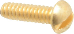 Value Collection - #4-40 UNC, 3/8" Length Under Head Slotted Drive Machine Screw - Round Head, Brass, Without Washer - Eagle Tool & Supply