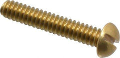 Value Collection - #4-40 UNC, 5/8" Length Under Head Slotted Drive Machine Screw - Round Head, Brass, Without Washer - Eagle Tool & Supply