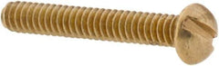 Value Collection - #4-40 UNC, 3/4" Length Under Head Slotted Drive Machine Screw - Round Head, Brass, Without Washer - Eagle Tool & Supply