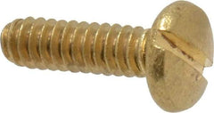 Value Collection - #4-40 UNC, 3/8" Length Under Head Slotted Drive Machine Screw - Binding Head, Brass, Uncoated, Without Washer - Eagle Tool & Supply