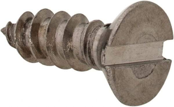 Value Collection - #4 Flat Head Slotted Sheet Metal Screw - Stainless Steel, 3/8" OAL, Grade 18-8 - Eagle Tool & Supply