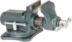 Wilton - 2-1/2" Jaw Width, 2-1/8" Opening Capacity, 1-3/4" Throat Depth, Steel Swivel Bench Vise - Bolt Down Base Attachment, 9.4" Long x 5.7" Wide x 4.9" High - Eagle Tool & Supply