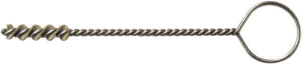 Weiler - 6.6mm Diam Helical Nylon Tube Brush - Single Spiral, 0.012" Filament Diam, 1" Brush Length, 5" OAL, 0.115" Diam Galvanized Steel Shank - Eagle Tool & Supply
