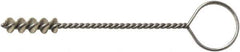 Weiler - 8.3mm Diam Helical Nylon Tube Brush - Single Spiral, 0.012" Filament Diam, 1" Brush Length, 5" OAL, 0.115" Diam Galvanized Steel Shank - Eagle Tool & Supply