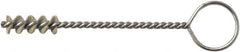 Weiler - 9.8mm Diam Helical Nylon Tube Brush - Single Spiral, 0.012" Filament Diam, 1" Brush Length, 5" OAL, 0.147" Diam Galvanized Steel Shank - Eagle Tool & Supply