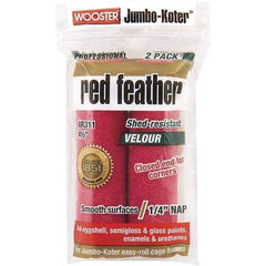 Wooster Brush - 1/4" Nap, 4-1/2" Wide Paint Mini Roller Covers - Smooth Texture, Velour - Eagle Tool & Supply