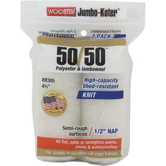 Wooster Brush - 1/2" Nap, 4-1/2" Wide Paint Mini Roller Covers - Semi-Rough Texture, Wool/Poly Blend - Eagle Tool & Supply