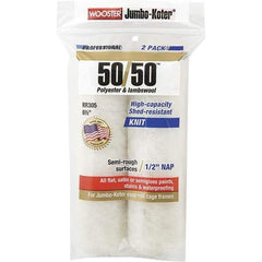 Wooster Brush - 1/2" Nap, 6-1/2" Wide Paint Mini Roller Covers - Semi-Rough Texture, Wool/Poly Blend - Eagle Tool & Supply