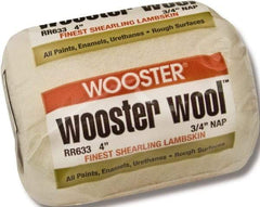 Wooster Brush - 3/4" Nap, 4" Wide Paint Roller - Rough Texture, Lambswool - Eagle Tool & Supply