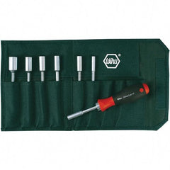 Wiha - 8 Piece, 5 to 10mm Nut Driver Set - Standard Shaft, Cushion Grip Handle - Eagle Tool & Supply