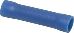Thomas & Betts - 16 to 14 AWG Compatible, Vinyl Fully Insulated, Crimp-On Butt Splice Terminal - Copper Contacts, 0.986" OAL, Blue - Eagle Tool & Supply