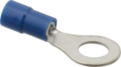 Thomas & Betts - 16-14 AWG Partially Insulated Crimp Connection Circular Ring Terminal - 1/4" Stud, 1.094" OAL x 0.472" Wide, Tin Plated Copper Contact - Eagle Tool & Supply