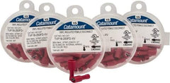 Thomas & Betts - 22 to 16 AWG, Vinyl, Fully Insulated, Female Wire Disconnect - 1/4 Inch Wide Tab, Red, RoHS Compliant, UL 94 V-0 - Eagle Tool & Supply
