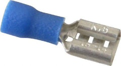 Thomas & Betts - 16 to 14 AWG, Vinyl, Fully Insulated, Female Wire Disconnect - 1/4 Inch Wide Tab, Blue, RoHS Compliant, UL 94 V-0 - Eagle Tool & Supply