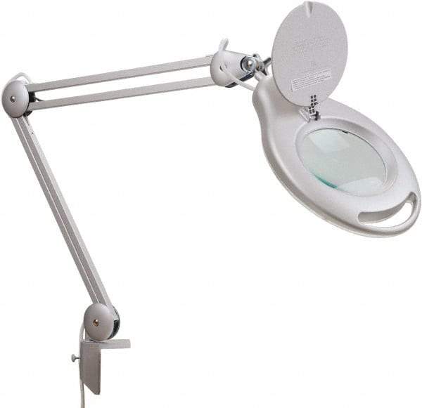 Value Collection - 38 Inch, Swing Arm, Clamp on, LED, Black, Magnifying Task Light - 6 Watt, 100 to 240 Volt, 1.75x Magnification, 5 Inch Wide, 5 Inch Long - Eagle Tool & Supply