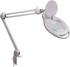 Value Collection - 38 Inch, Swing Arm, Clamp on, LED, Black, Magnifying Task Light - 6 Watt, 100 to 240 Volt, 1.75x Magnification, 5 Inch Wide, 5 Inch Long - Eagle Tool & Supply