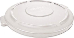 Rubbermaid - Round Lid for Use with 55 Gal Round Trash Cans - White, Polyethylene, For Brute Trash Cans - Eagle Tool & Supply