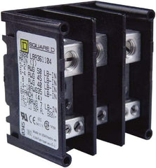 Square D - 3 Poles, 115 (Copper), 90 (Aluminium) Amp, Thermoplastic Power Distribution Block - 600 VAC, 1 Primary Connection - Eagle Tool & Supply