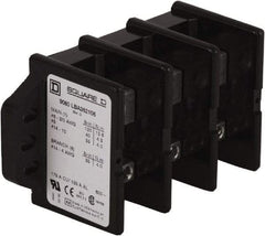 Square D - 3 Poles, 135 (Aluminium), 175 (Copper) Amp, Phenolic Power Distribution Block - 600 VAC, 1 Primary Connection - Eagle Tool & Supply