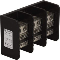 Square D - 3 Poles, 620 (Aluminium), 760 (Copper) Amp, Phenolic Power Distribution Block - 600 VAC, 2 Primary Connection - Eagle Tool & Supply