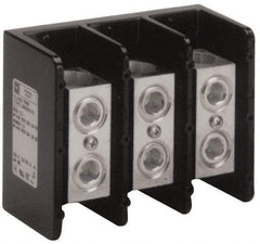 Square D - 3 Poles, 340 (Aluminium), 420 (Copper) Amp, Phenolic Power Distribution Block - 600 VAC, 1 Primary Connection - Eagle Tool & Supply
