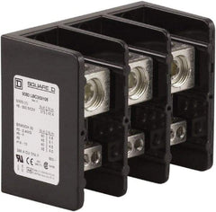 Square D - 3 Poles, 380 (Copper) Amp, Phenolic Power Distribution Block - 600 VAC, 1 Primary Connection - Eagle Tool & Supply
