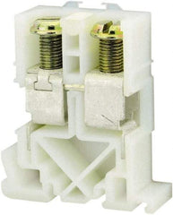 Square D - 600 VAC, 170 Amp, -40 to 275°F, DIN Rail Mount, Nylon Standard Terminal Block - 2 Contacts, Tin Plated Steel, 12 to 1/0 AWG Compatibility, 2.71 Inch High x 2.12 Inch Deep - Eagle Tool & Supply