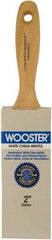 Wooster Brush - 2" Flat Hog Varnish Brush - 3-3/16" Bristle Length, 6-1/2" Maple Beavertail Handle - Eagle Tool & Supply