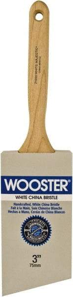 Wooster Brush - 3" Angled Hog Sash Brush - 3-7/16" Bristle Length, 8" Maple Fluted Handle - Eagle Tool & Supply
