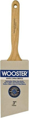 Wooster Brush - 3" Angled Hog Sash Brush - 3-7/16" Bristle Length, 8" Maple Fluted Handle - Eagle Tool & Supply