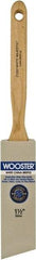 Wooster Brush - 1-1/2" Angled Hog Sash Brush - 2-11/16" Bristle Length, 7-7/8" Maple Fluted Handle - Eagle Tool & Supply