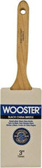Wooster Brush - 3" Flat Hog Sash Brush - 3-7/16" Bristle Length, 6-1/8" Maple Fluted Handle - Eagle Tool & Supply