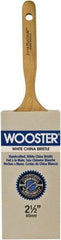Wooster Brush - 2-1/2" Flat Hog Varnish Brush - 2-15/16" Bristle Length, 5-1/8" Maple Dowel Handle - Eagle Tool & Supply